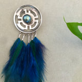 Sterling Silver Feather Tahitian Pearl Brooch