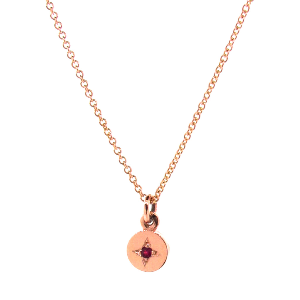 Rose Gold Ruby Small Eclipse Pendant