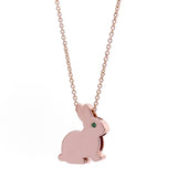 Rose Gold Pink Sapphire, Diamond or Emerald Big Bunny Pendant