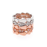 rose gold diamond chasing droplets stackable band