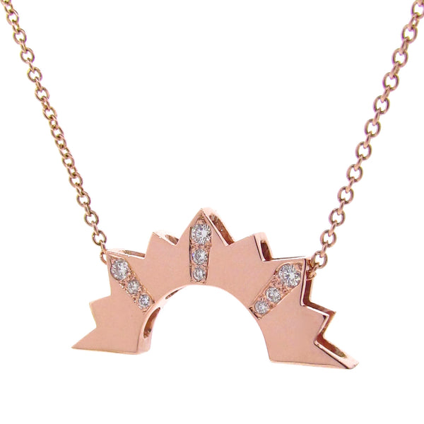 Rose Gold Diamond Setting Sun Pendant