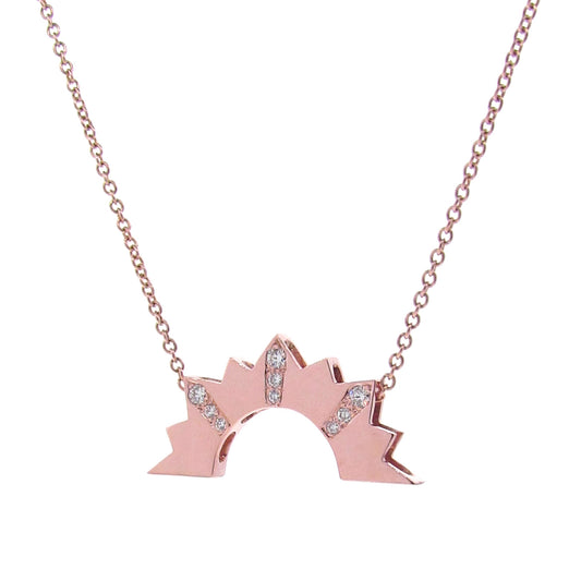 Rose Gold Diamond Setting Sun Pendant