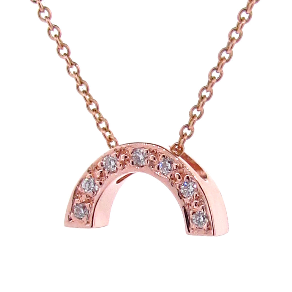 Rose Gold and Diamond Baby Rainbow Pendant