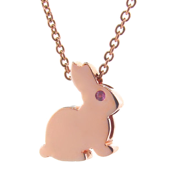 Rose gold bunny necklace cheap