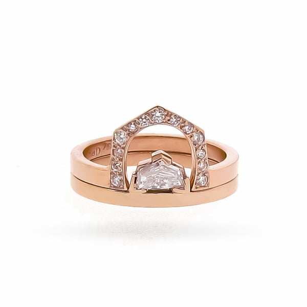 18ct Rose Gold Diamond Cadillac Engagement Ring set