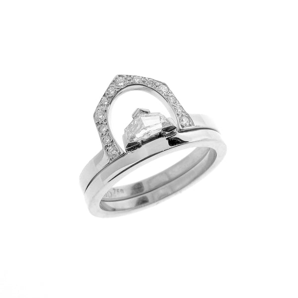 18ct White Gold Diamond Cadillac Engagement Ring set
