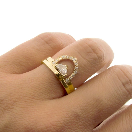 18ct Yellow Gold Diamond Cadillac Engagement Ring set