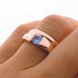 Rose Gold Ceylon Sapphire Comfort Engagement Ring