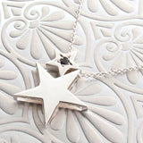 Sterling Silver Black Sapphire Baby Star Pendant or Necklace
