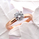 18ct Rose and White Gold Diamond Tulip Engagement Ring