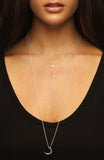 Sterling Silver & Rose Gold '2 Moons' Necklace