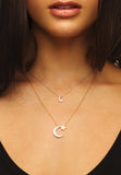 White gold Diamond 'Crescent Moon' Pendant