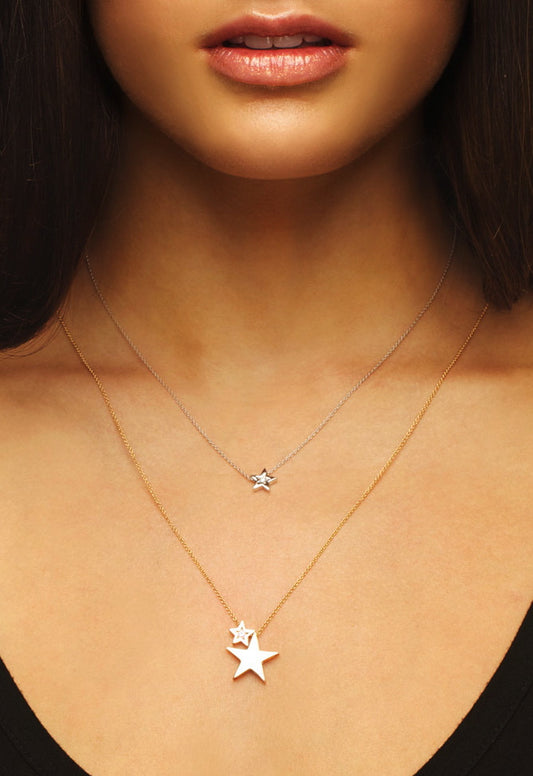 Sterling Silver Large Star Necklace