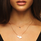 Rose and White gold 'Baby Star' and 'Heart' Necklace