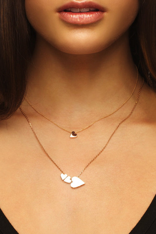 Rose Gold and silver Baby Heart Necklace or Anklet