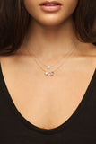 Rose Gold Sapphire, Aquamarine and Diamond Blossoms necklace