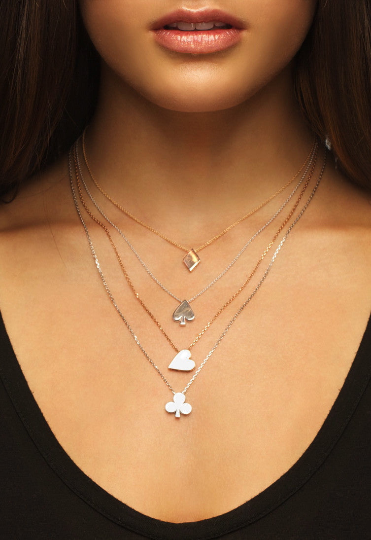 Rose Gold 'Diamond' Playing cards Pendant