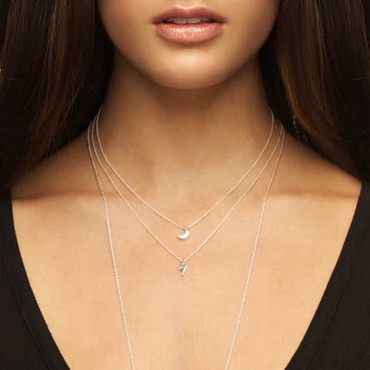 Rose Gold and silver Baby Moon Necklace or Anklet