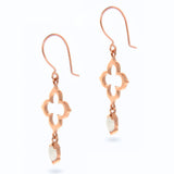 Rose Gold Moonstone short Moroccan Clover earrings