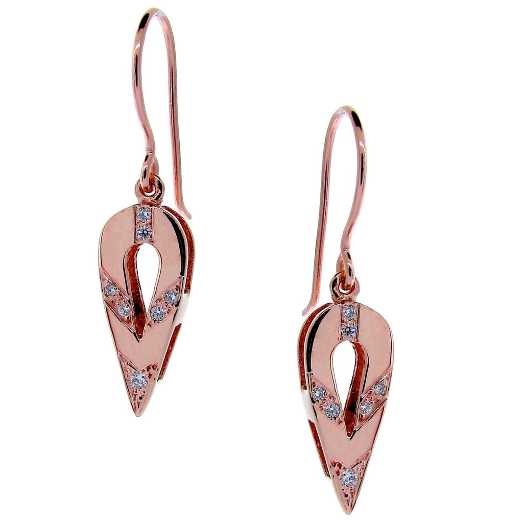 Rose Gold Small Diamond Travelling Earrings