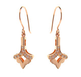 rose gold diamond arabesque arrow earrings