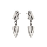 white gold diamond double arrow head earrings