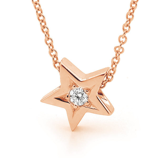 Rose Gold Diamond Baby Star Pendant