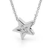 White, Rose & Yellow Gold Diamond '3 Stars' Necklace