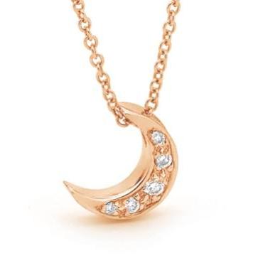 Rose Gold Diamond Baby Moon Pendant