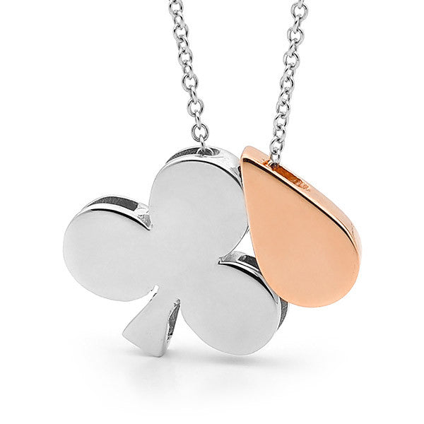 Sterling Silver & Rose Gold 'Club & Drop' Necklace
