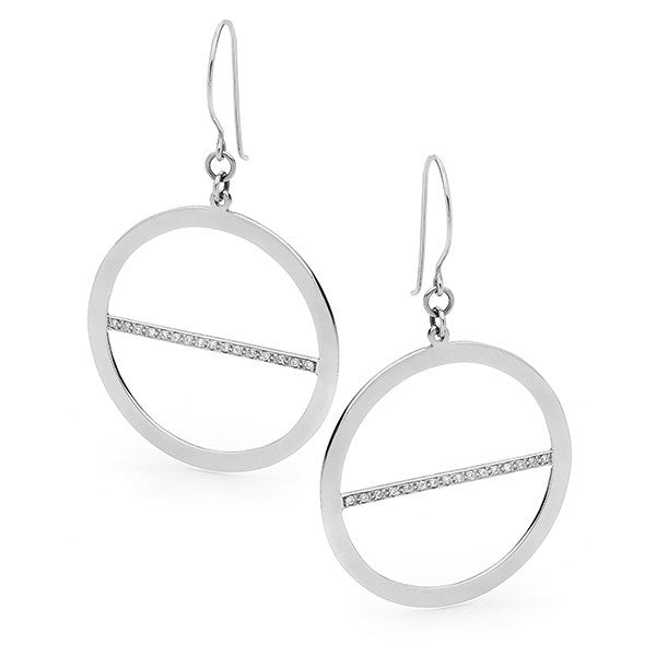 White Gold Lunar Eclipse Earrings