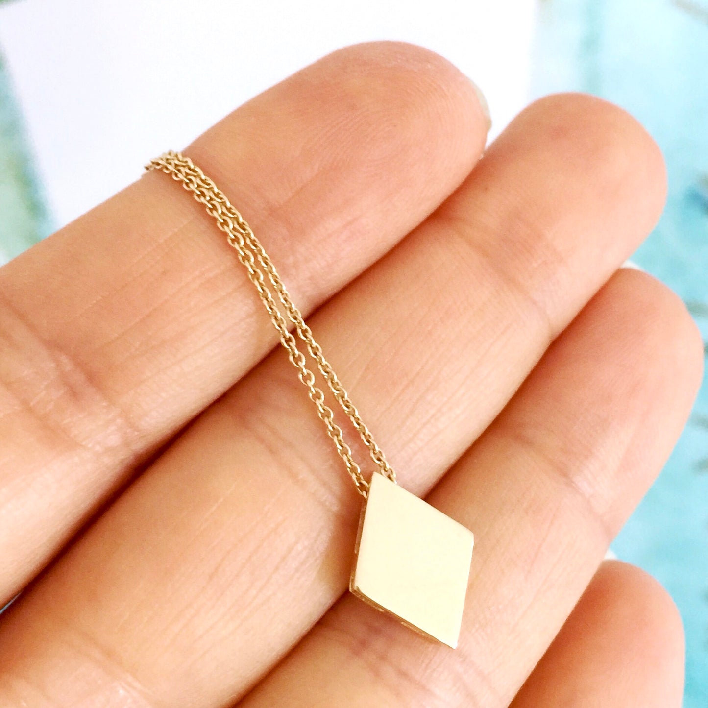 Yellow Gold Diamond Playing card Pendant