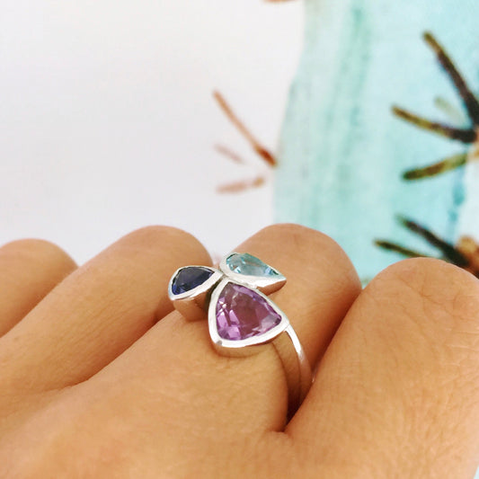 white gold Winter Trilliant Trinity Ring