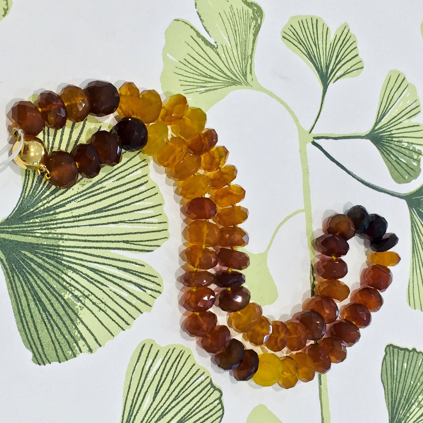 Ombre Faceted Chalcedony Beaded Necklace