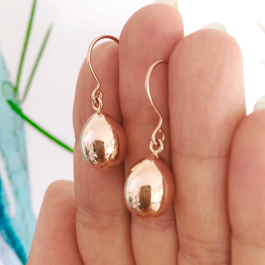 Rose Gold Hollow Oval drop Earrings