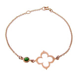 Rose Gold Tourmaline Moroccan Clover Bracelet