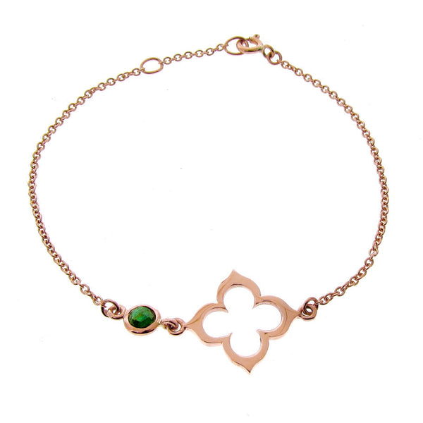 Rose Gold Tourmaline Moroccan Clover Bracelet