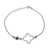 White Gold Tourmaline Moroccan Clover Bracelet