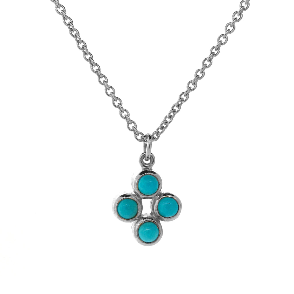 Sterling Silver Turquoise Quattro Bubble Pendant