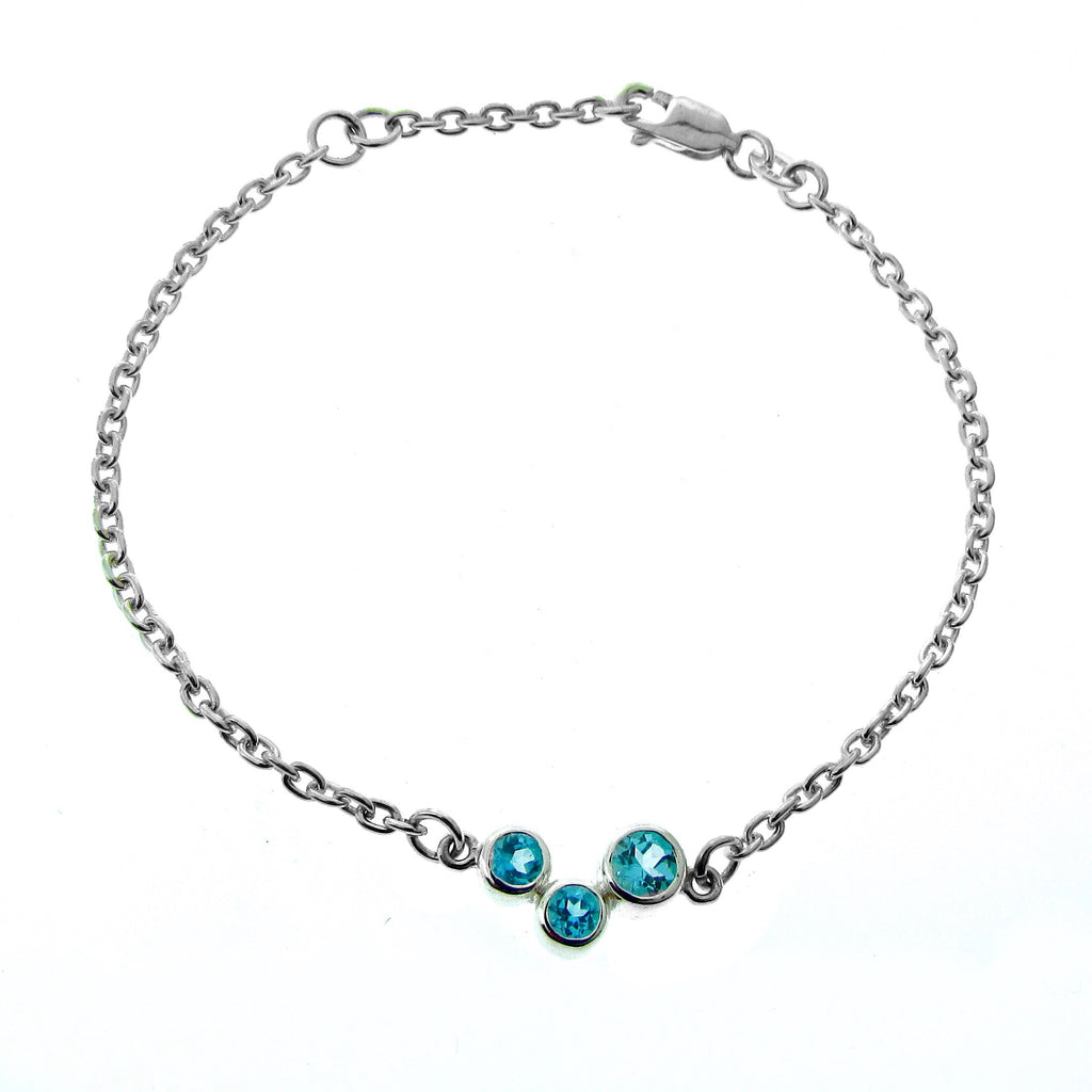 Silver Blue Topaz Bubbles  Bracelet