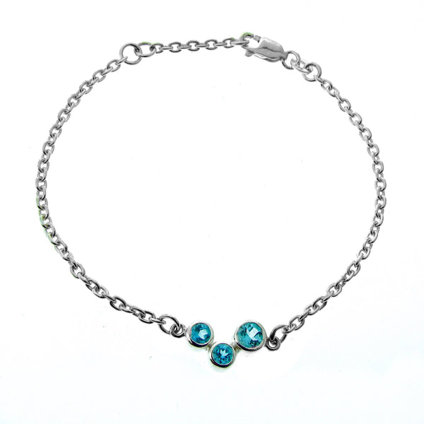 Silver Blue Topaz Bubbles Bracelet