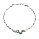 Silver Green Quartz, Iolite and Peridot Bubbles Bracelet