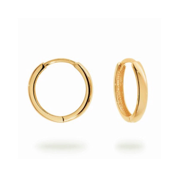 Medium Yellow Gold hinged Huggie Hoops