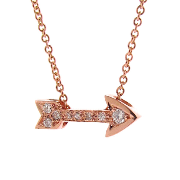 Rose Gold Diamond Baby Arrow Pendant