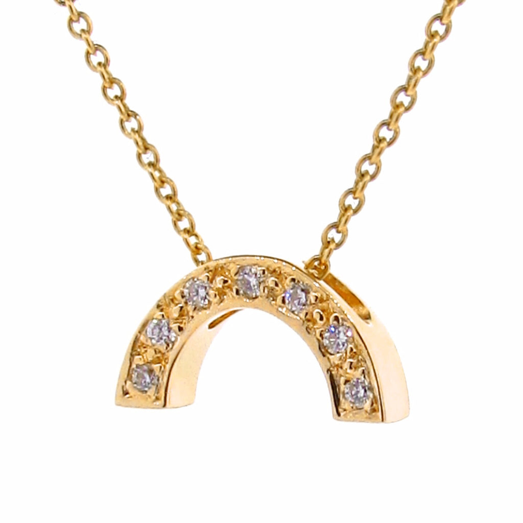 Yellow Gold and Diamond Baby Rainbow Pendant