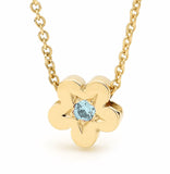 Yellow Gold Aquamarine Baby Blossom Pendant