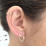 Small Yellow Gold hinged Huggie Hoops