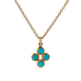 Yellow Gold Turquoise Quattro Bubble Pendant