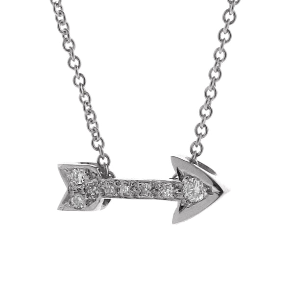 White Gold Diamond Baby Arrow Pendant