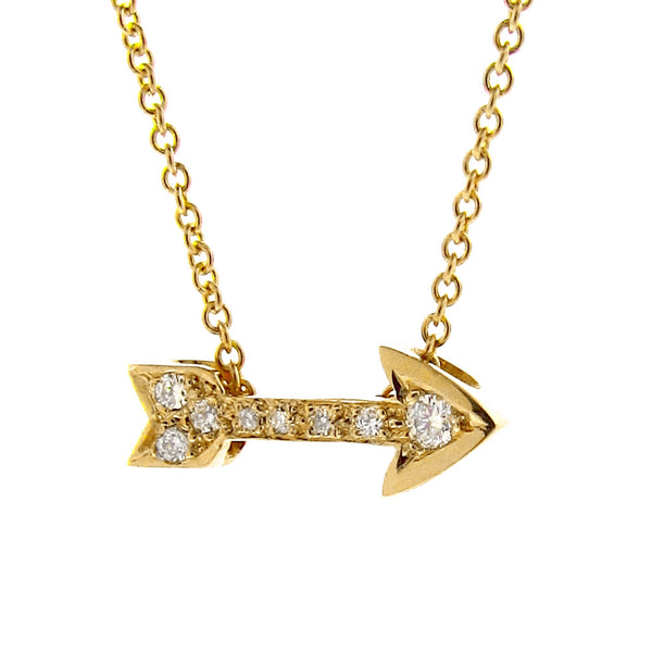 Yellow Gold Diamond Baby Arrow Pendant